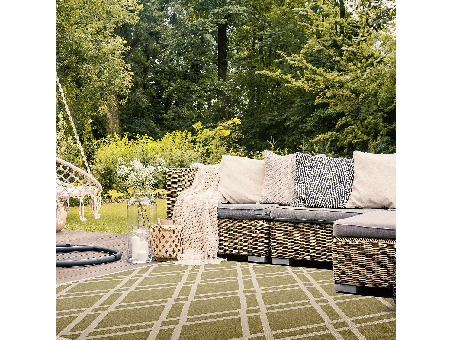 Tapis Vert/Neutre 201 X 290 cm - Thalia