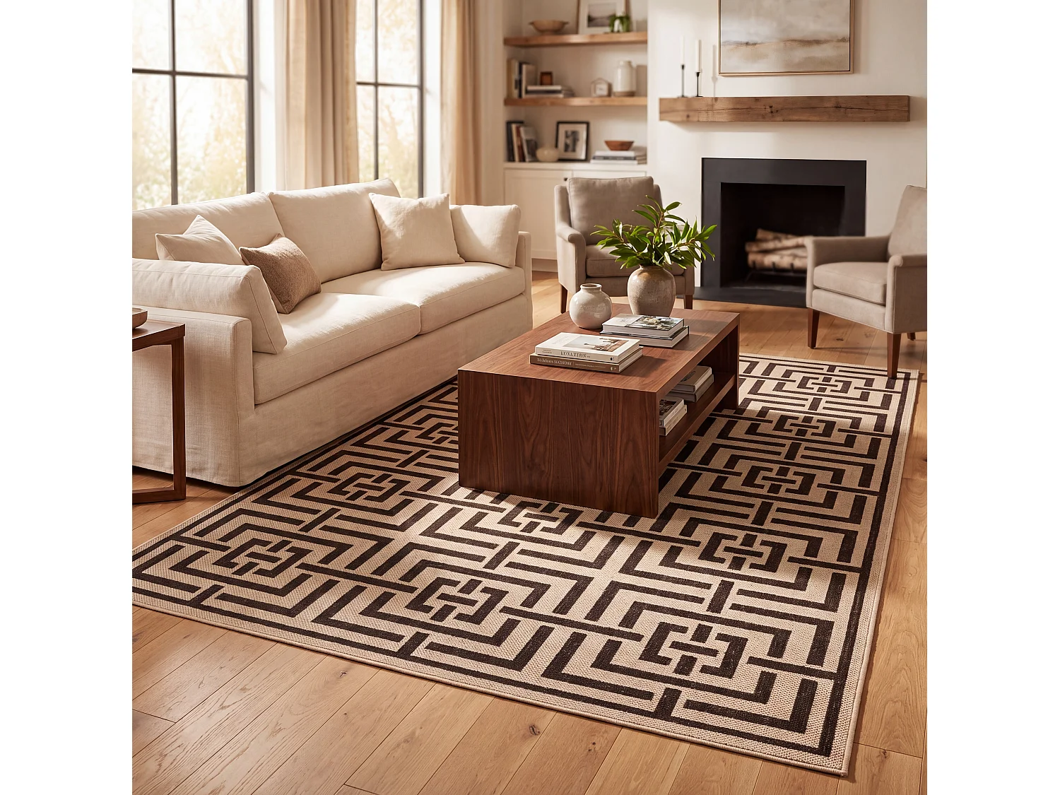 Tapis Neutre/Marron 201 X 201 cm - Lipari