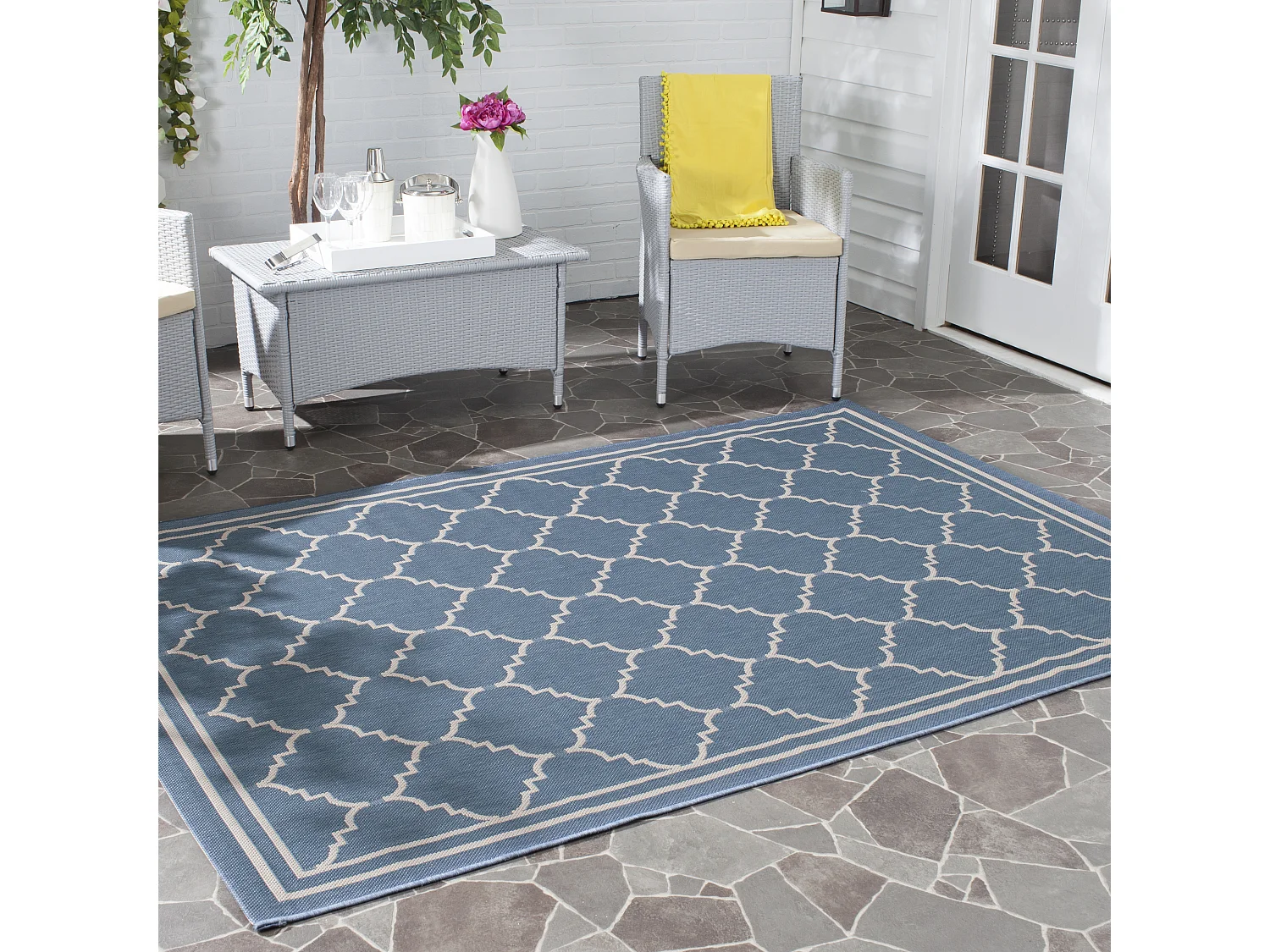 Tapis Bleu/Neutre 122 X 170 cm - Oriah