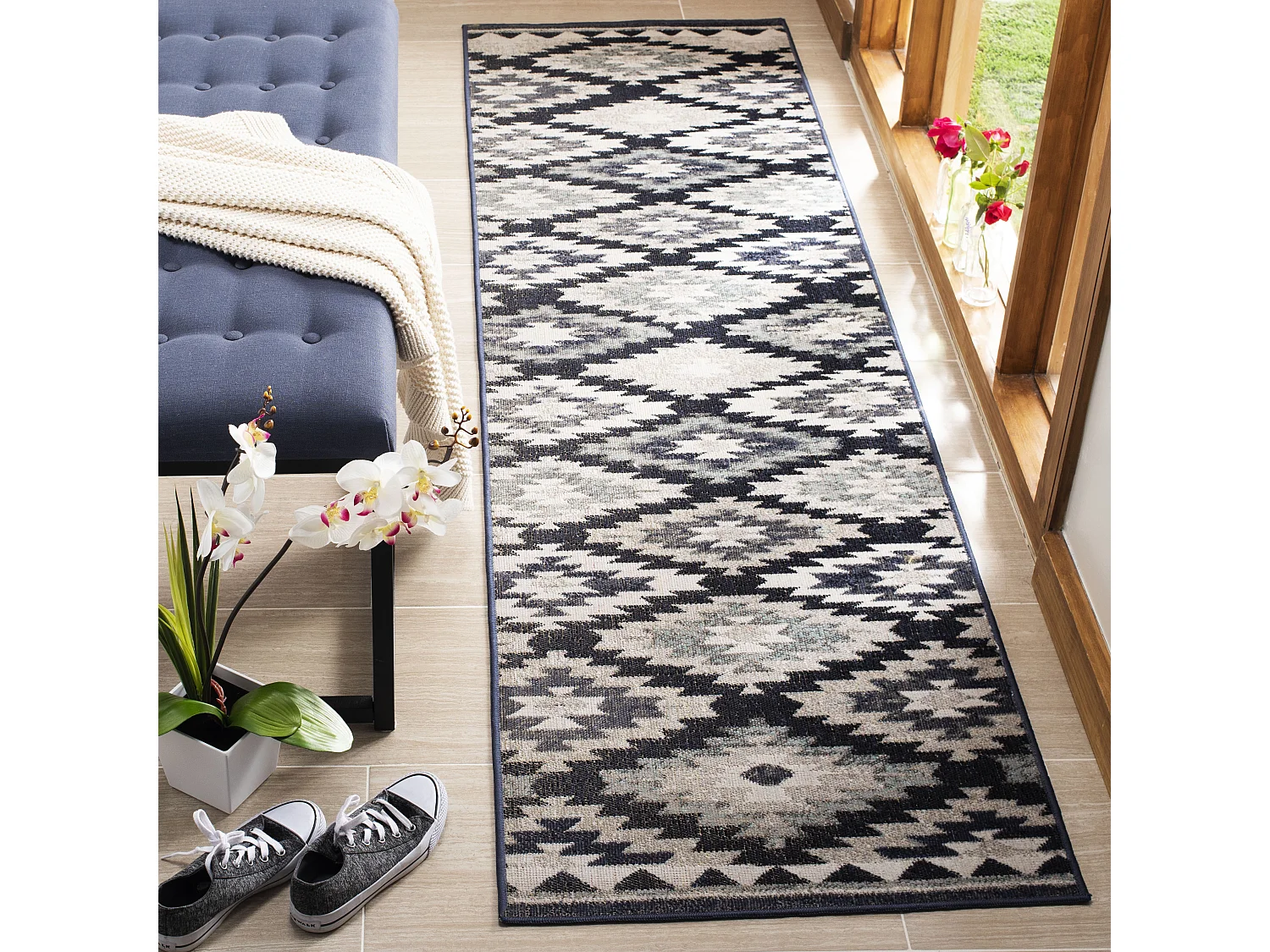Tapis Gris/Noir 69 X 244 cm - Lailee