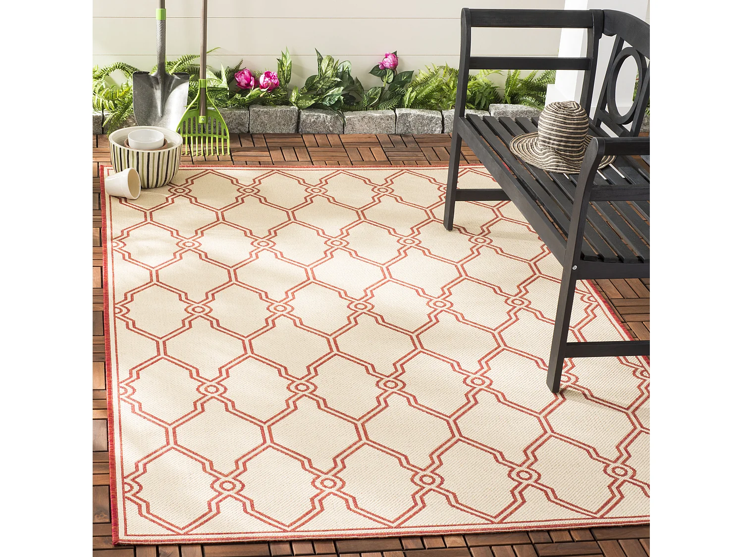 Tapis Rouge/Neutre 155 X 229 cm - Nerano