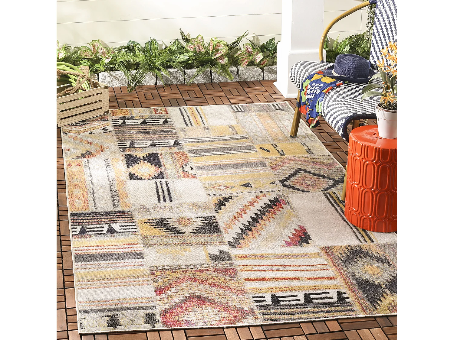 Tapis Neutre/Multicolore 122 X 183 cm - Leighton