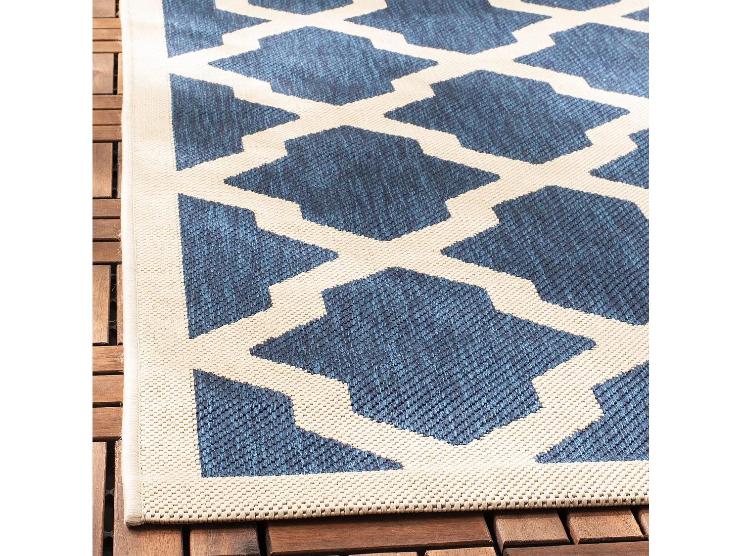 Tapis Bleu Marine/Neutre 122 X 170 cm - Samanna