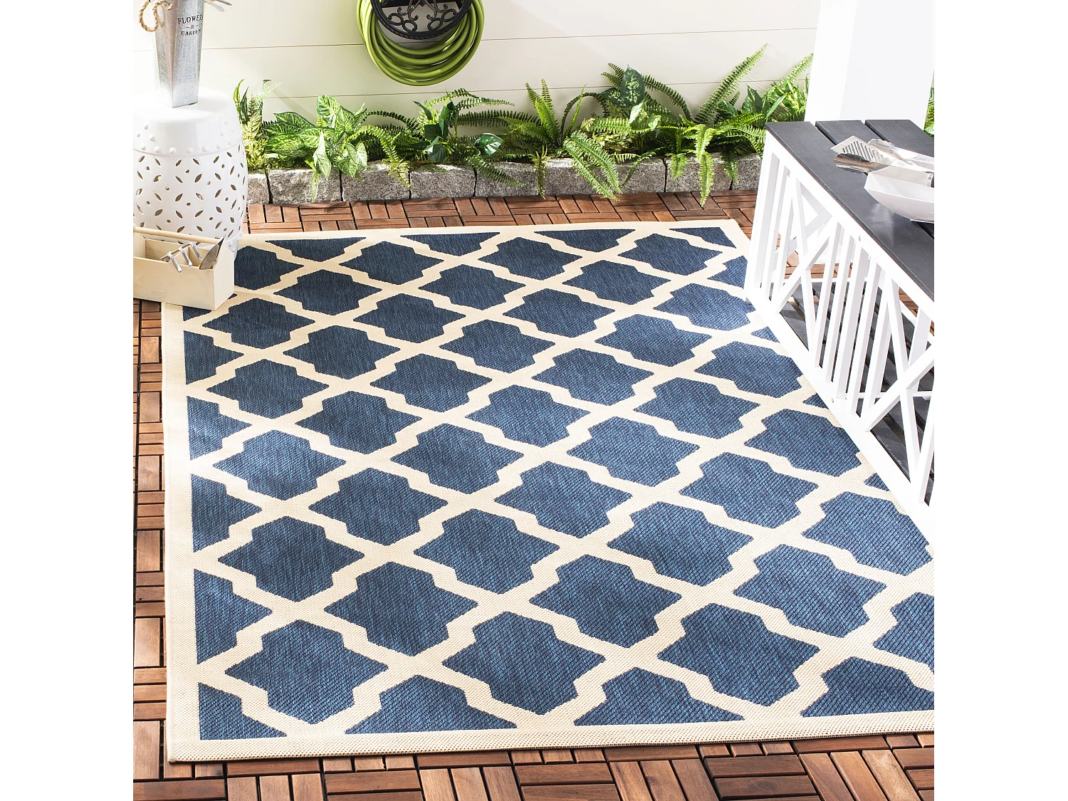 Tapis Bleu Marine/Neutre 122 X 170 cm - Samanna