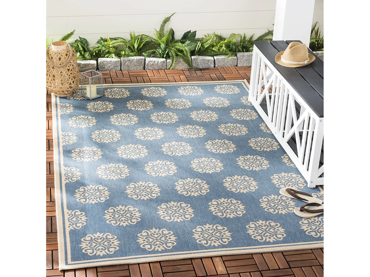 Tapis Neutre/Bleu 122 X 183 cm - Sorelle