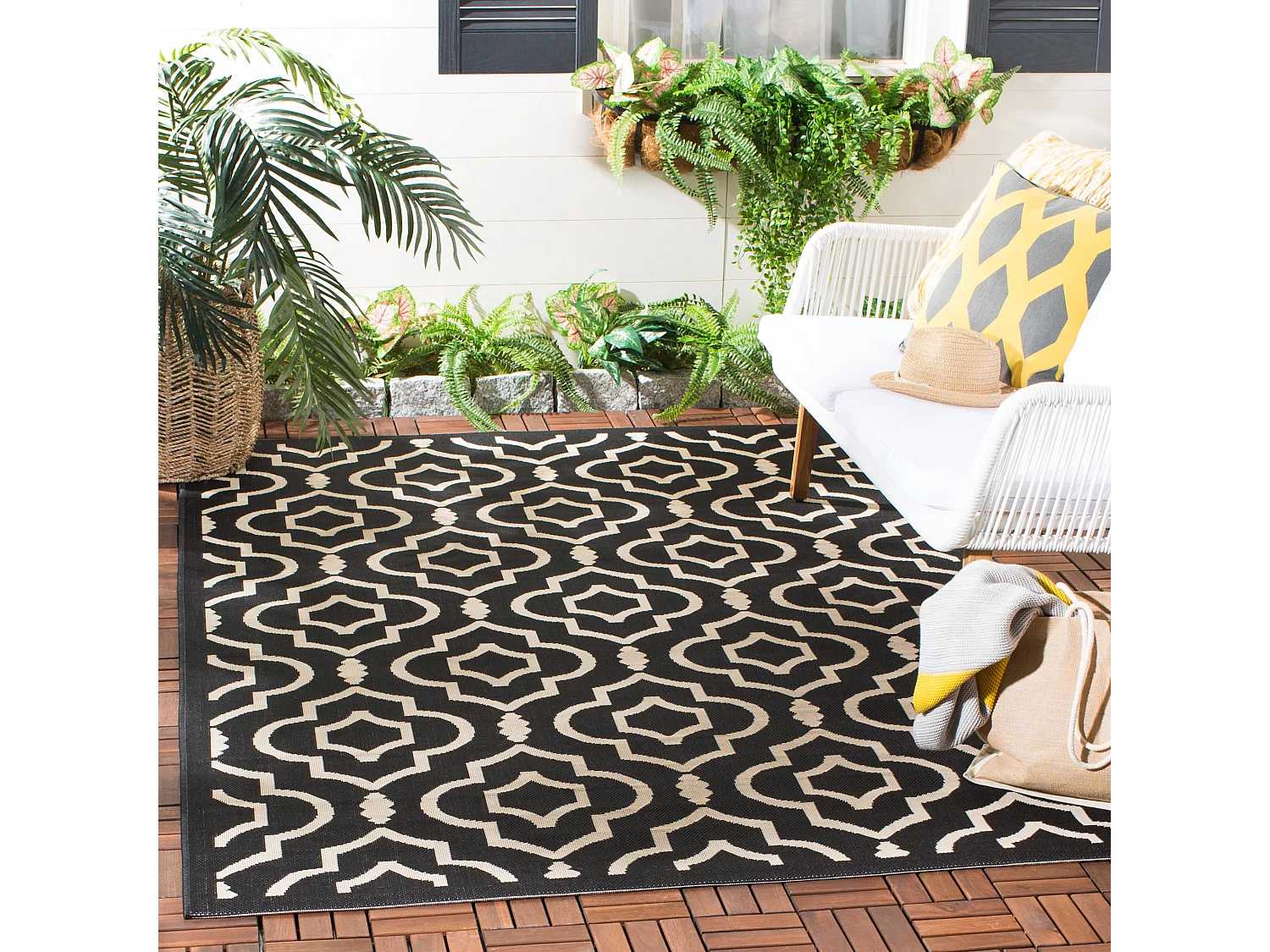 Tapis Noir/Neutre 122 X 170 cm - Mykonos