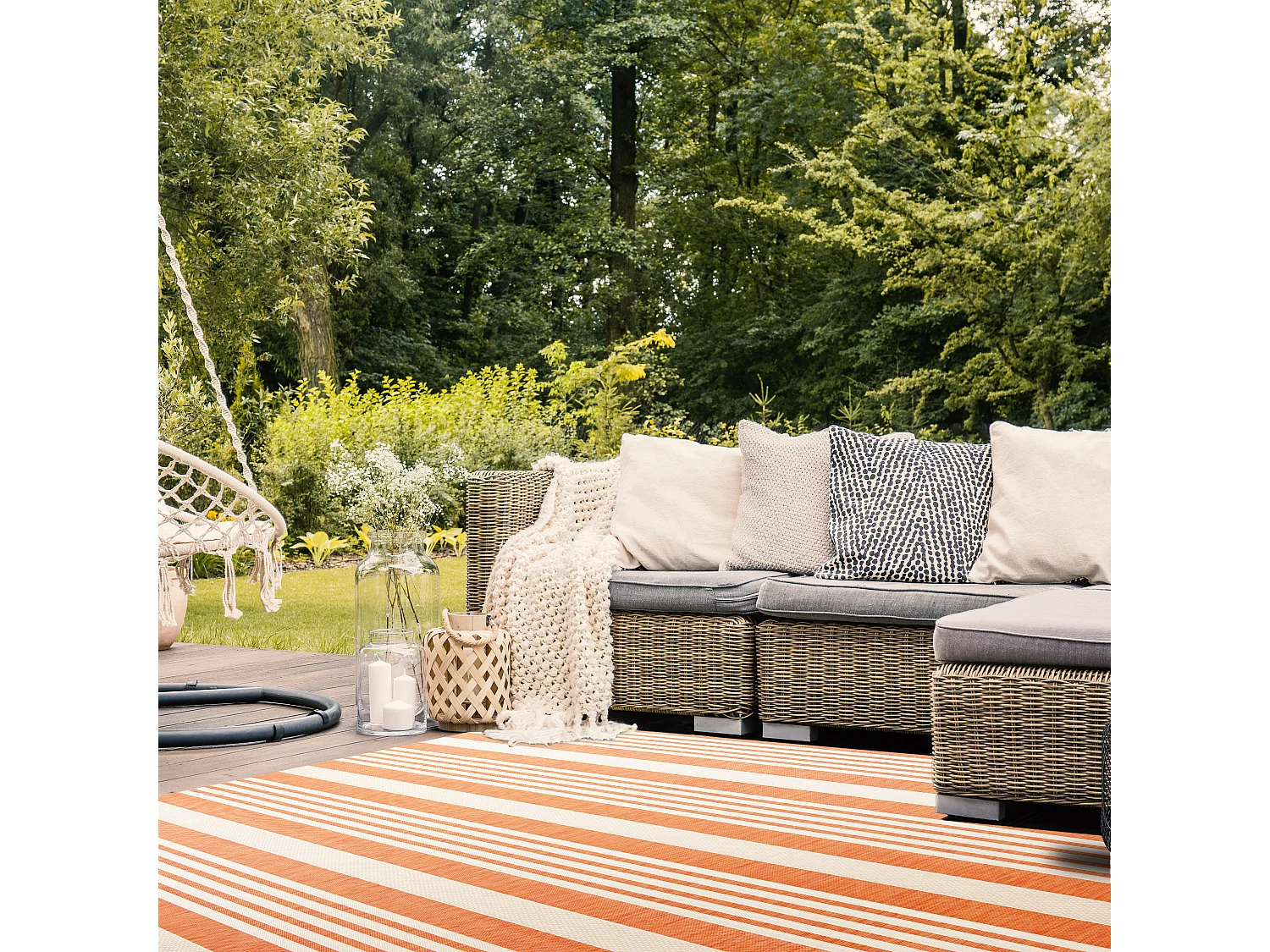 Tapis Orange/Neutre 79 X 152 cm - Gemma