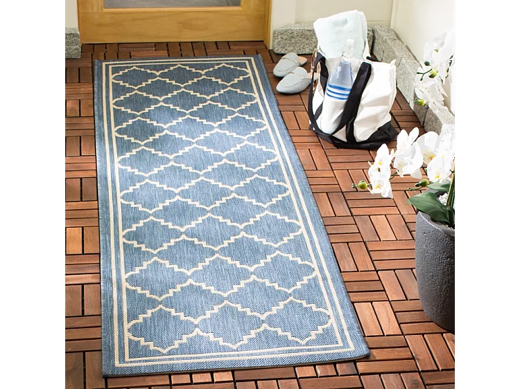 Tapis Bleu/Neutre 79 X 152 cm - Oriah