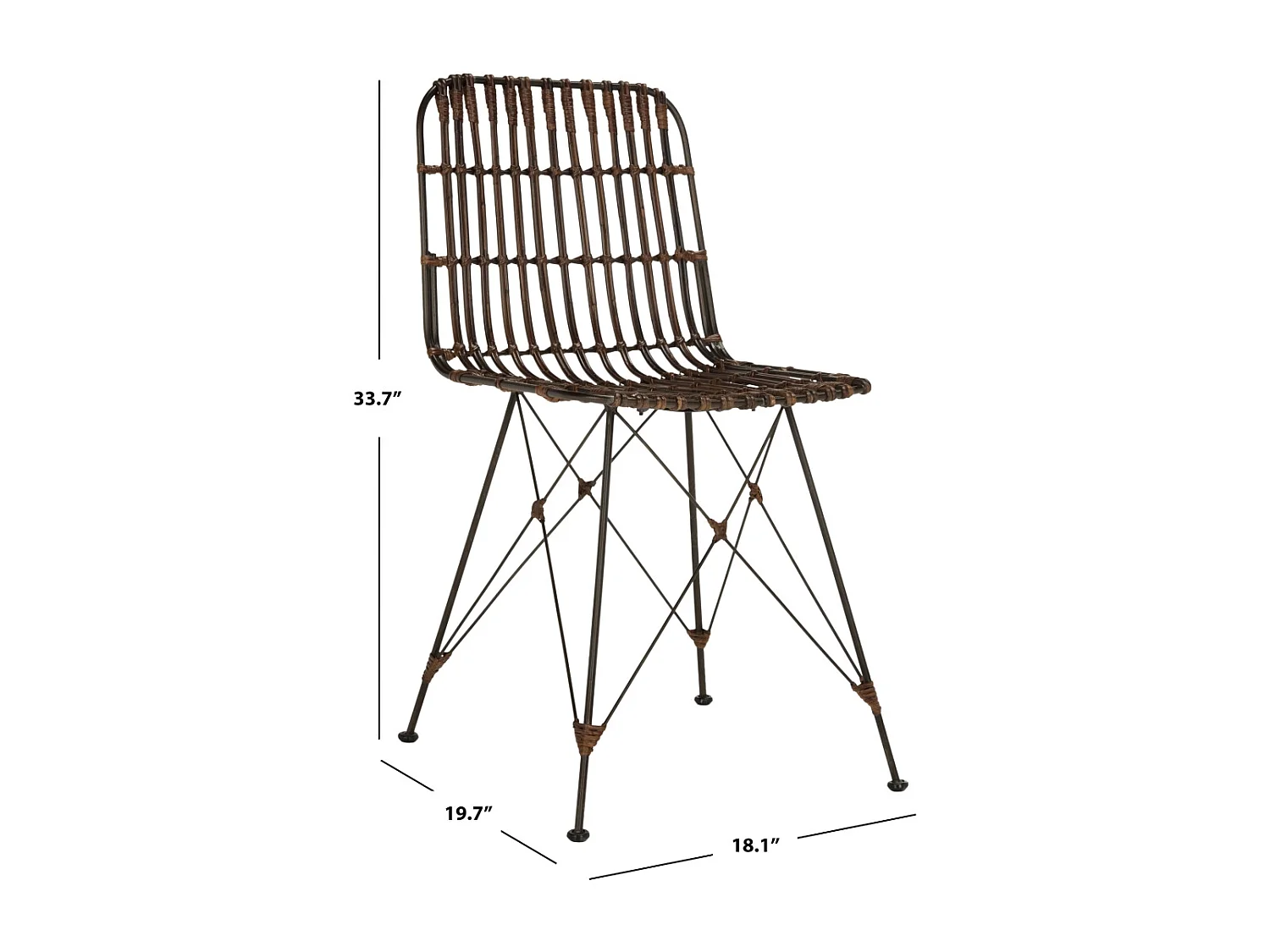 Lot de 2 chaise Brun et noir 50 X 46 X 85.59 cm - Earlean