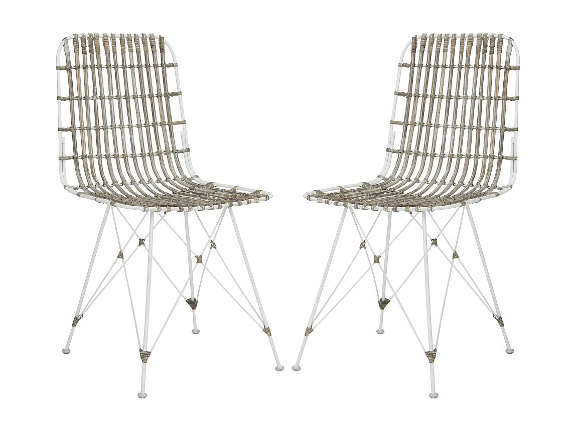 Lot de 2 chaise Blanc et blanc 50 X 46 X 85.59 cm - Earlean