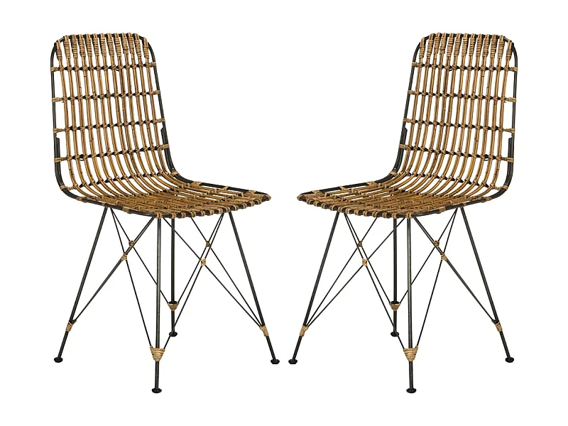 Lot de 2 chaise Naturel et noir 50 X 46 X 85.59 cm - Earlean