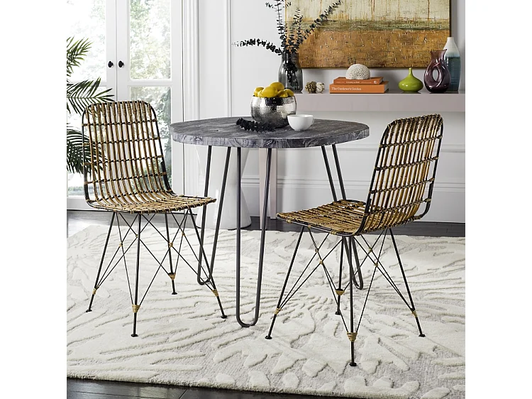 Lot de 2 chaise Naturel et noir 50 X 46 X 85.59 cm - Earlean