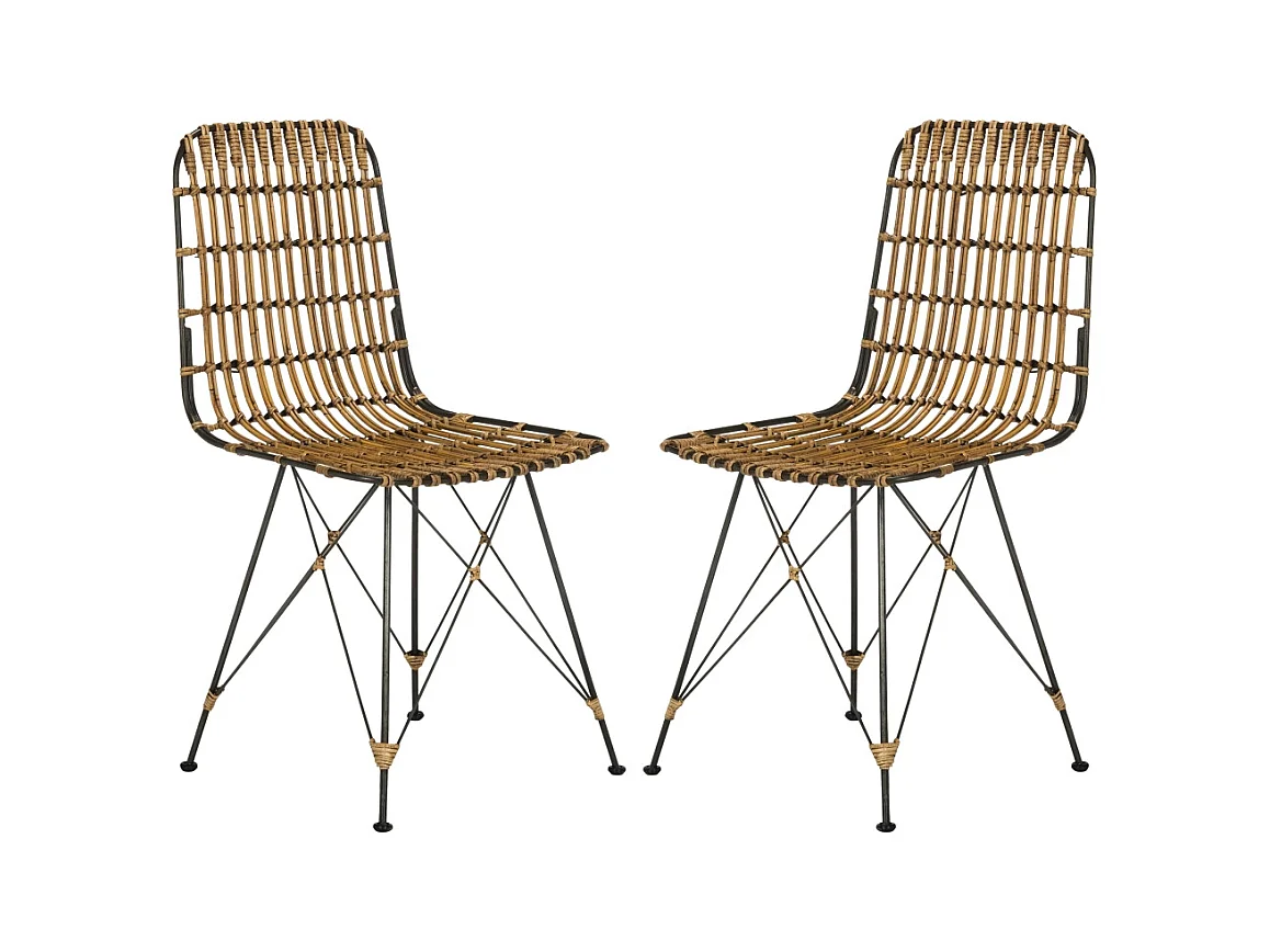 Lot de 2 chaise Naturel et noir 50 X 46 X 85.59 cm - Earlean