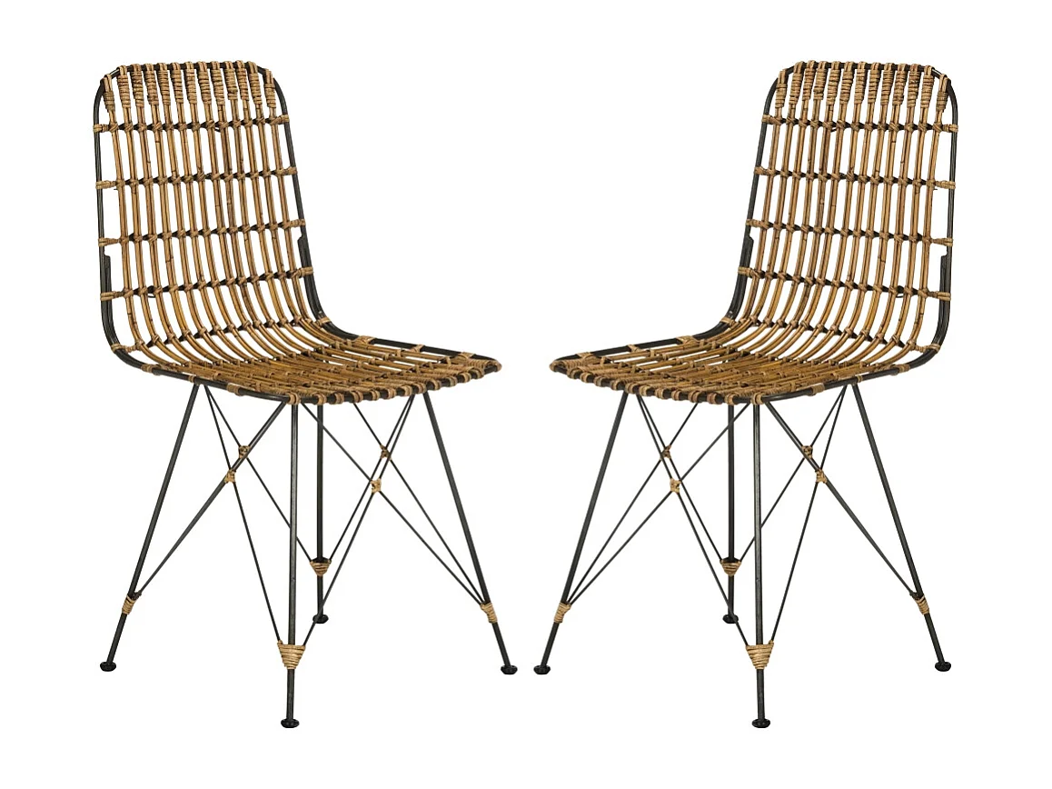 Lot de 2 chaise Naturel et noir 50 X 46 X 85.59 cm - Earlean