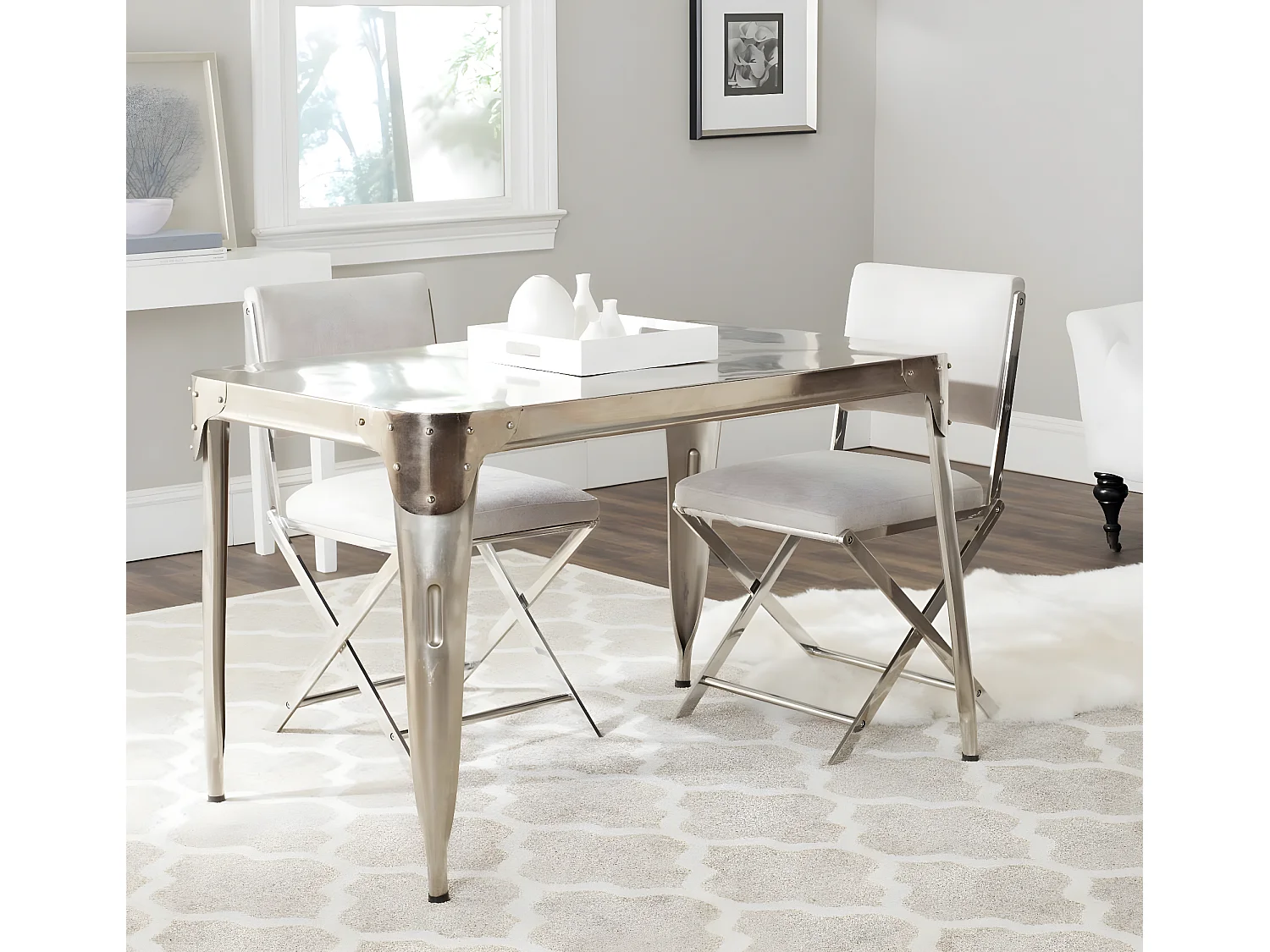 Table d'appoint Argent Drk Antq 71 X 122 X 76.2 cm - Noemie