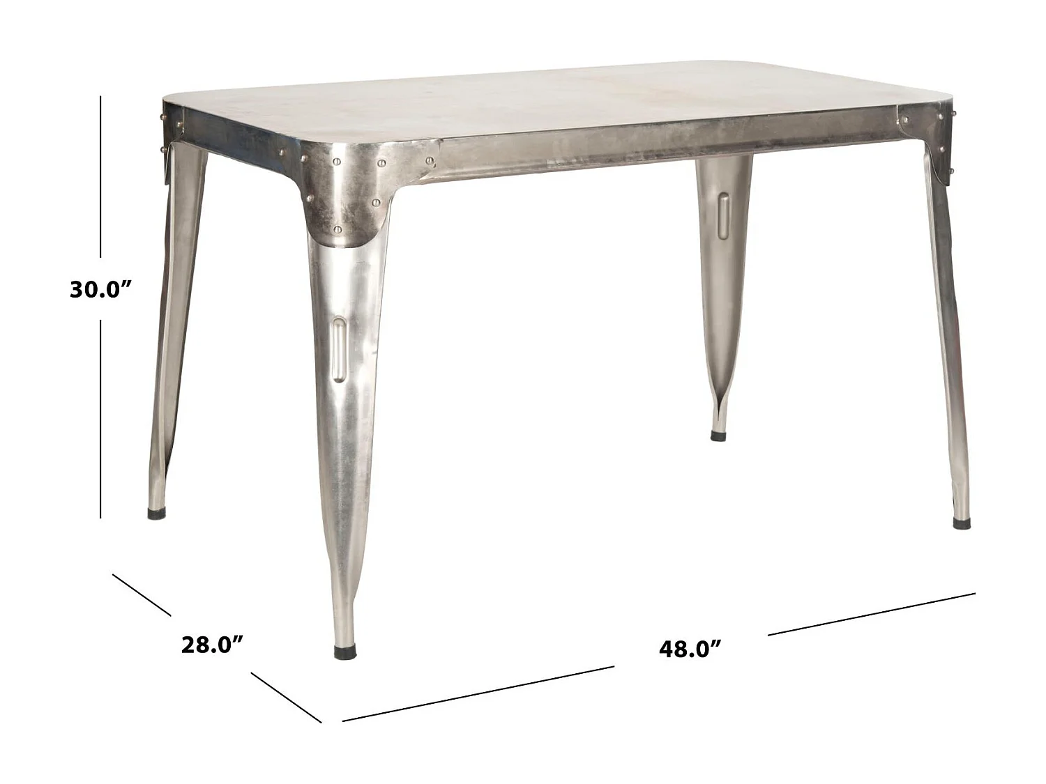 Table d'appoint Argent Drk Antq 71 X 122 X 76.2 cm - Noemie