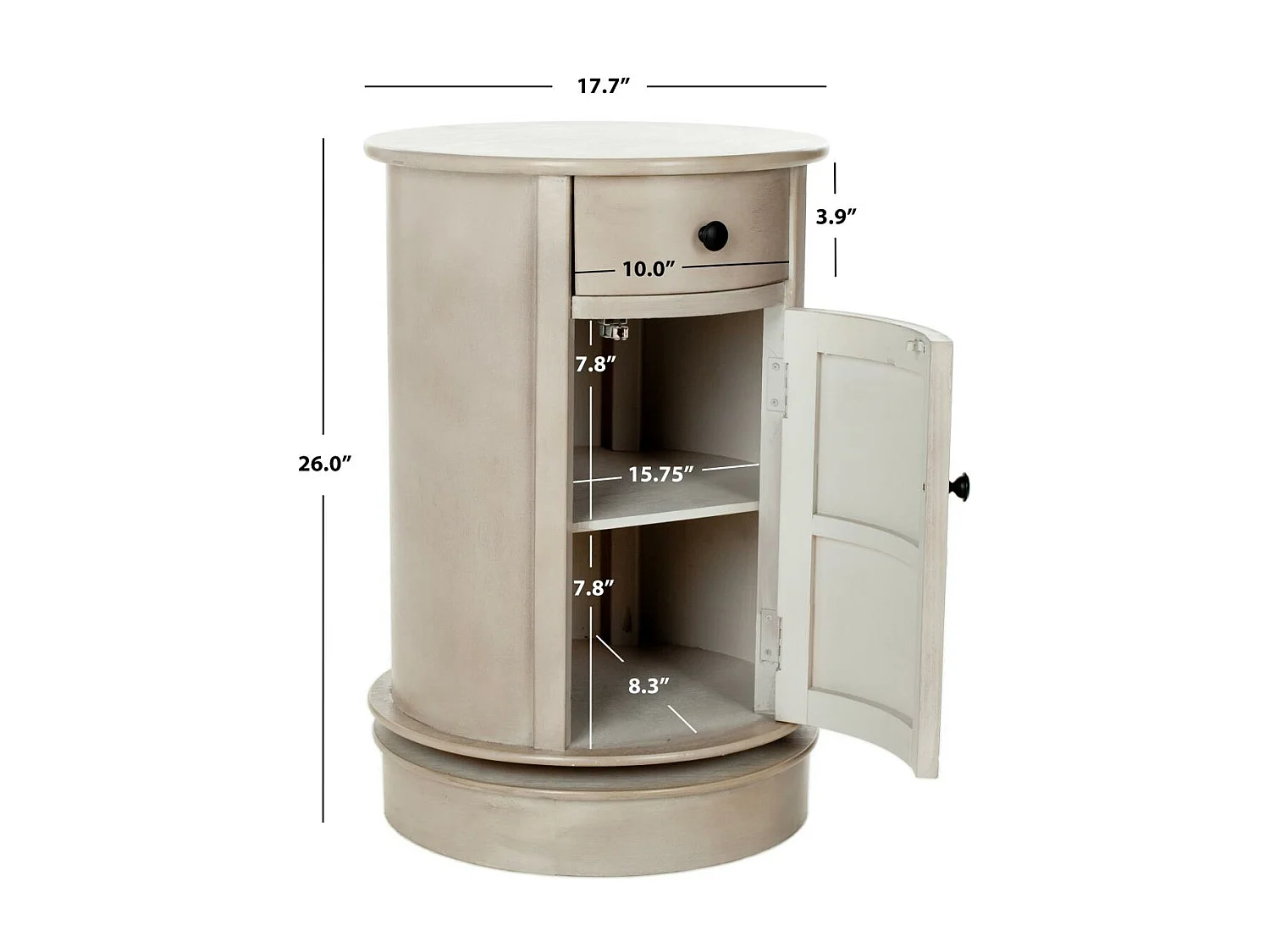 Table d'appoint Gris Vintage 45 X 45 X 66.04 cm - Antonina