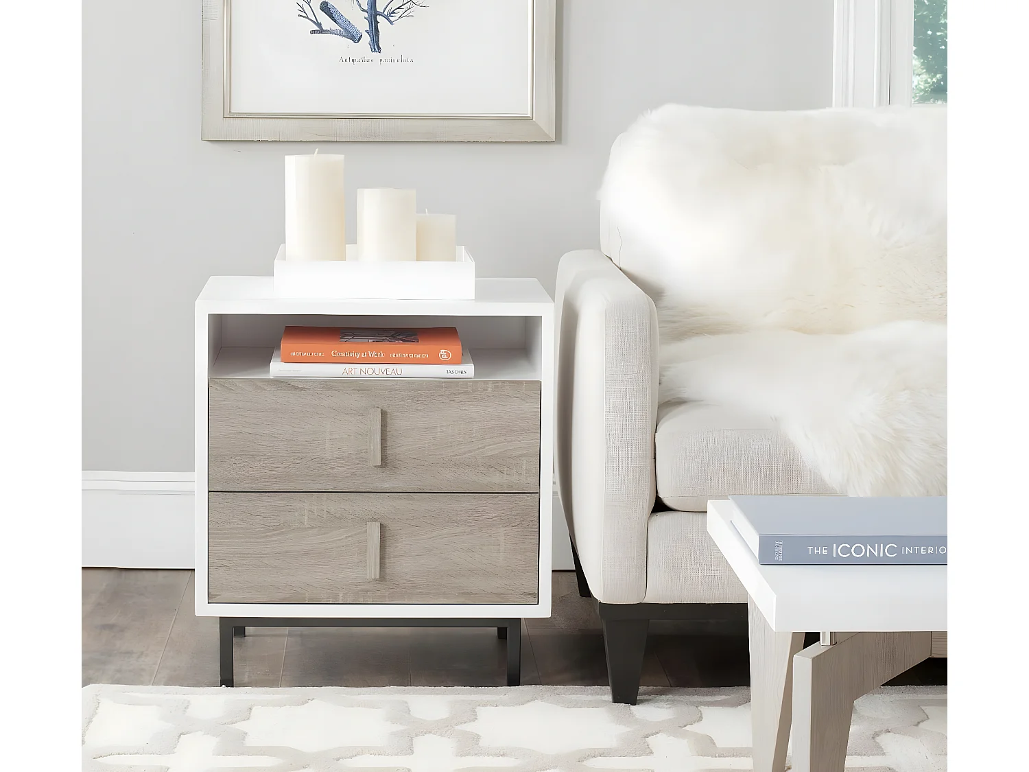 Meubles de rangement Blanc & Chêne 40 X 54 X 59.94 cm - Lolla