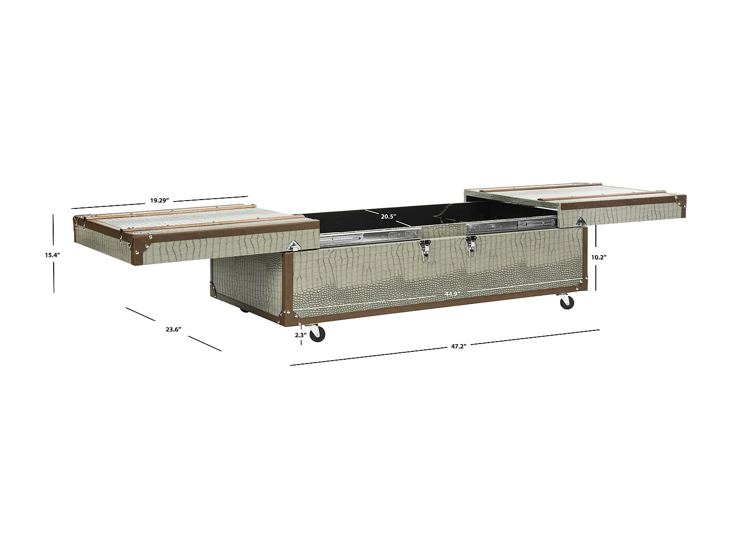 Table d'appoint Gris 60 X 120 X 39.11 cm - Jetta