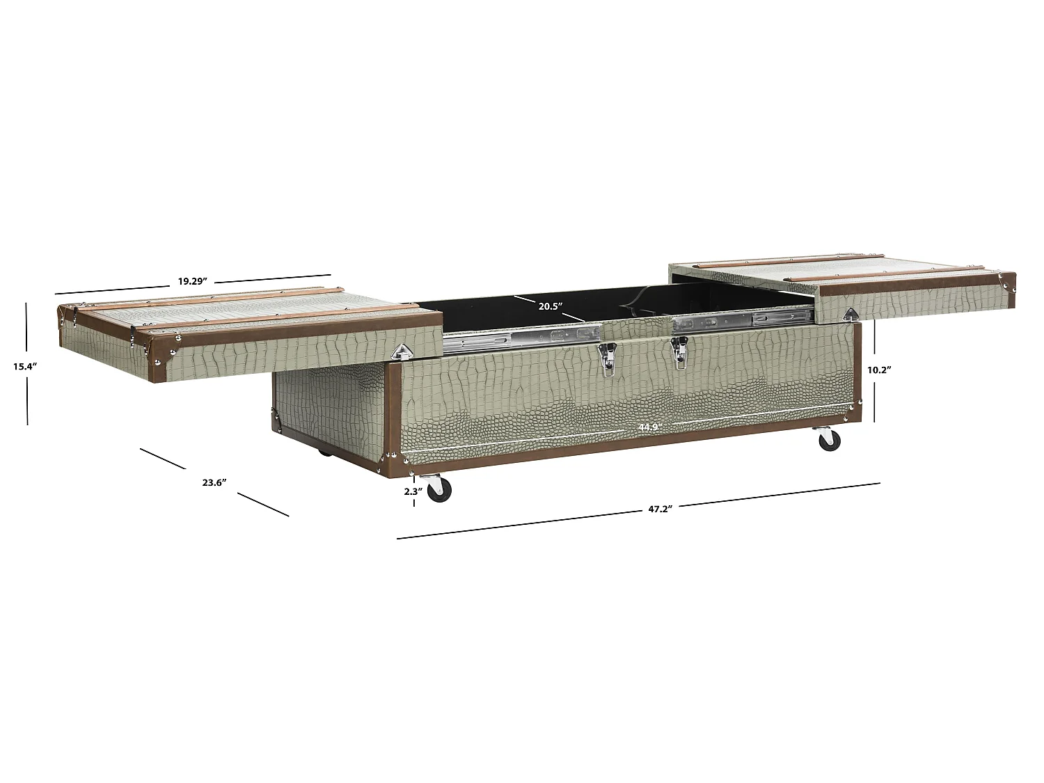 Table d'appoint Gris 60 X 120 X 39.11 cm - Jetta