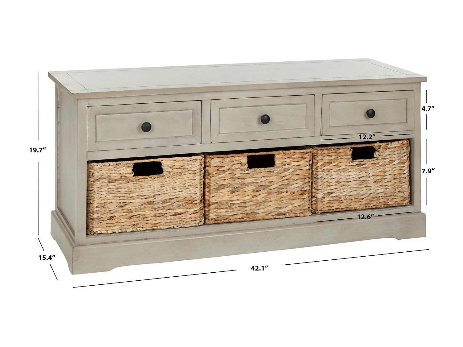 Meubles de rangement Gris vintage 39 X 106 X 50.03 cm - Tomasa