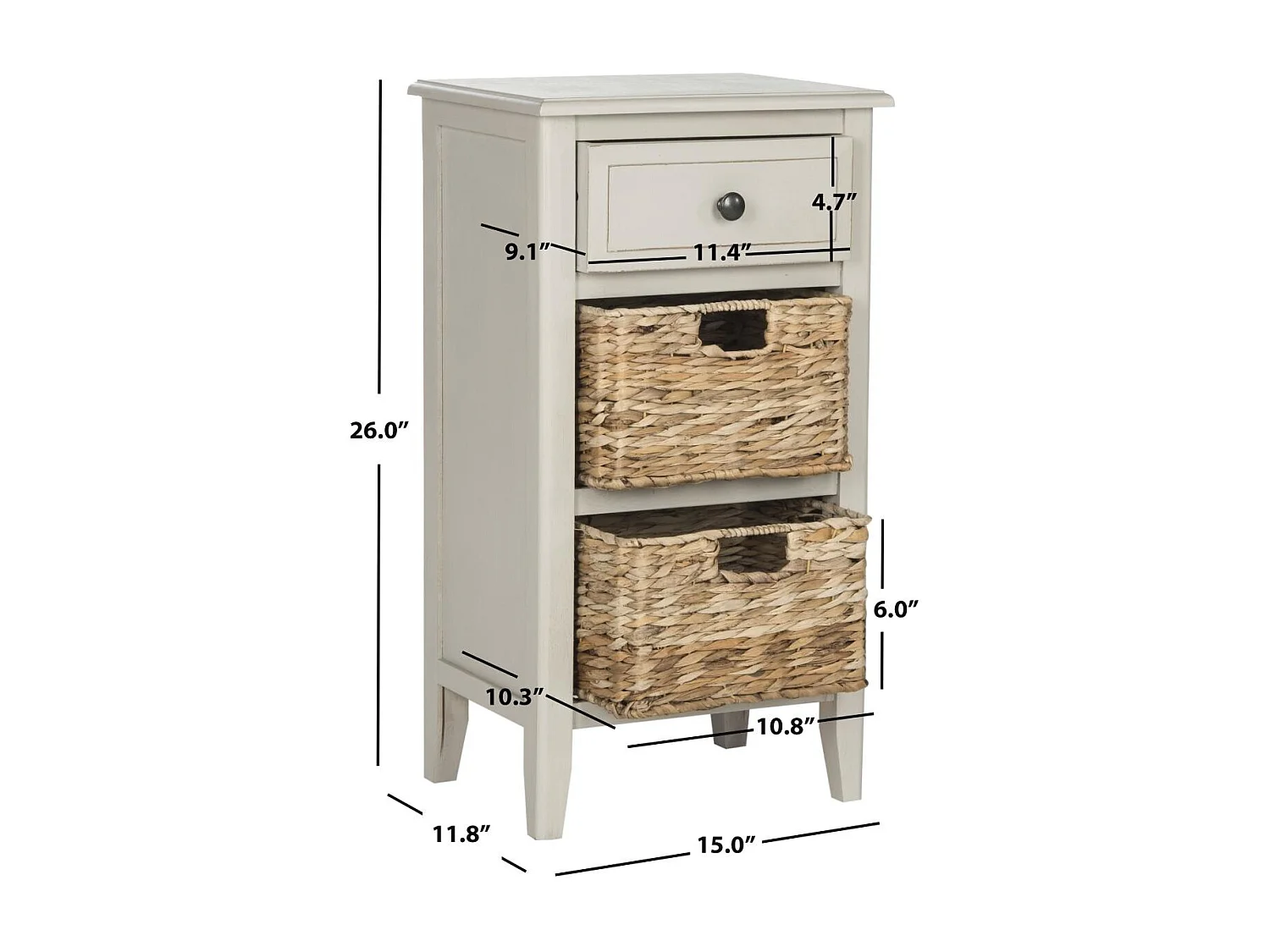 Meubles de rangement gris 40 x 30 x 65 cm - Everly