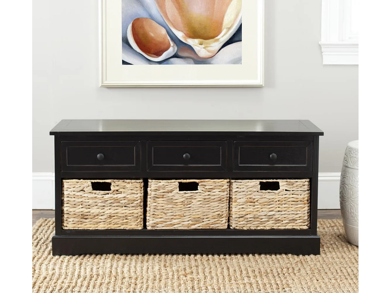 Meubles de rangement Distressed & Black 39 X 106 X 50.03 cm - Tomasa