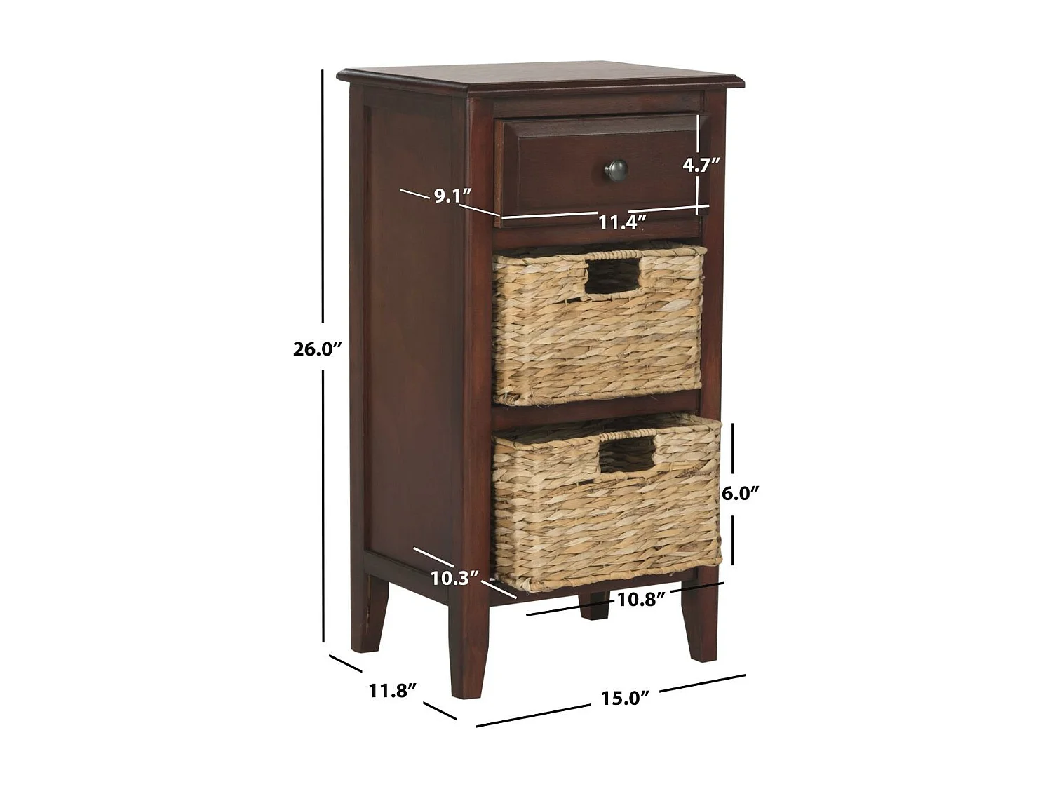 Meubles de rangement Rouge 40 x 30 x 65 cm - Everly