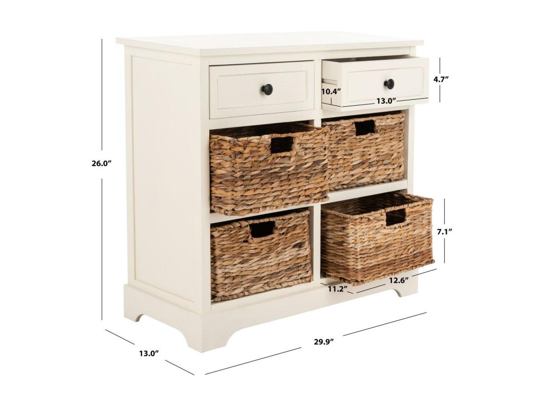vente unique Meubles de rangement Distressed & Cream 33 X 75 X 70.1 cm - Veta