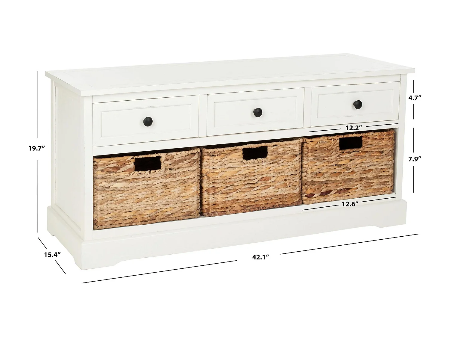 Meubles de rangement Distressed & Cream 39 X 106 X 50.03 cm - Tomasa