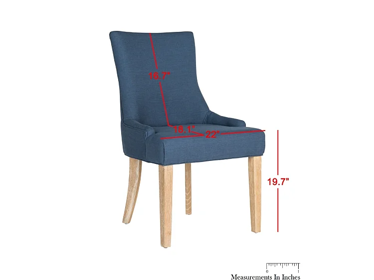 Lot de 2 chaise Bleu Acier 62 X 55 X 92.45 cm - Shirlene