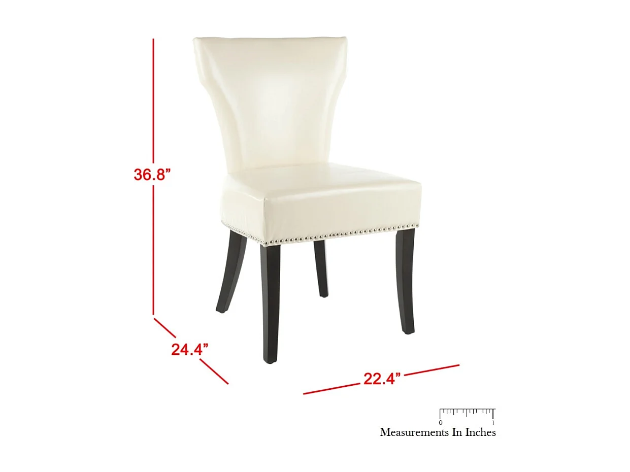 Lot de 2 chaise Crème et cuir 66 X 58 X 93.98 cm - Nancie