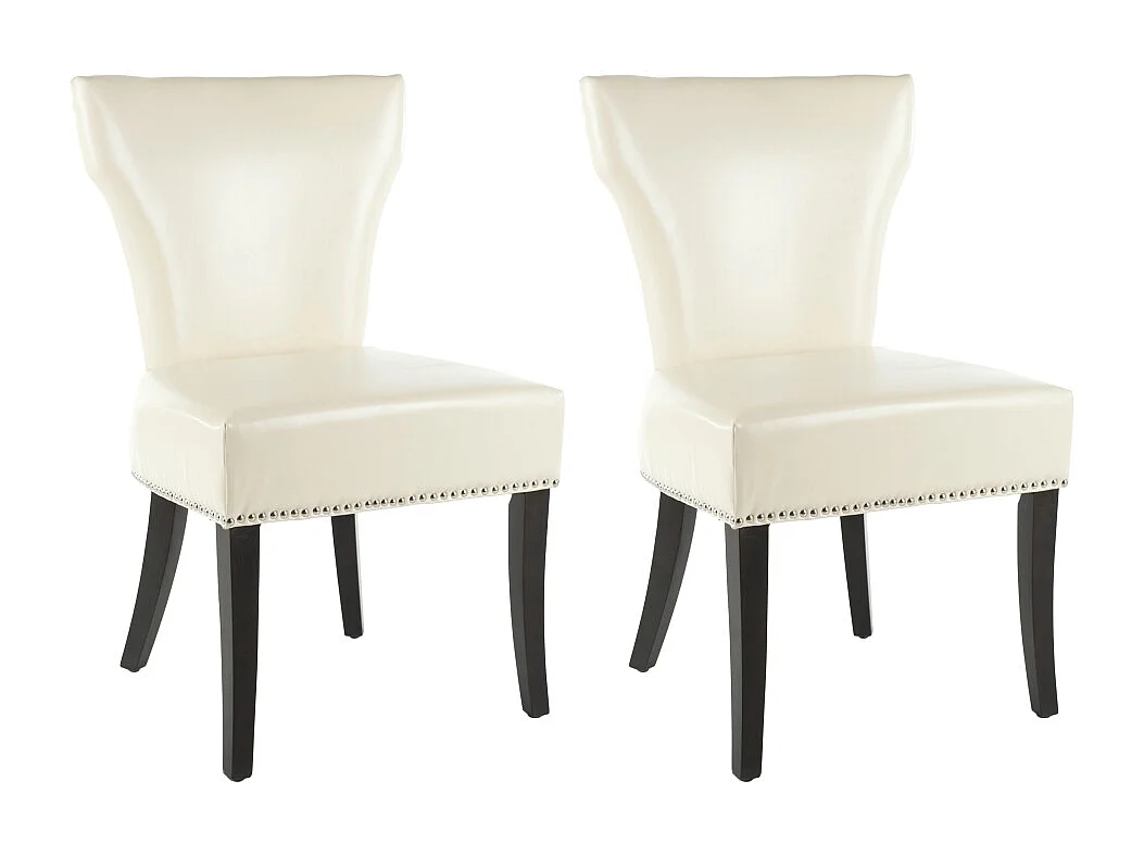 Lot de 2 chaise Crème et cuir 66 X 58 X 93.98 cm - Nancie