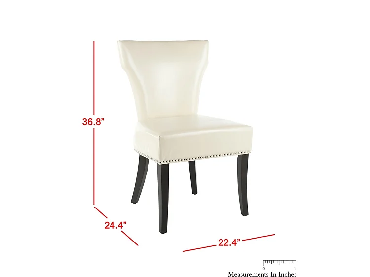 Lot de 2 chaise Crème et cuir 66 X 58 X 93.98 cm - Nancie