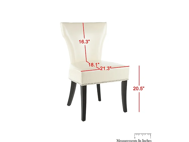 Lot de 2 chaise Crème et cuir 66 X 58 X 93.98 cm - Nancie