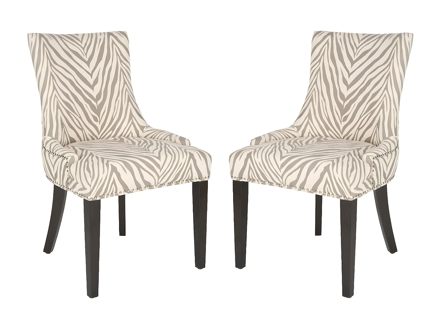 Lot de 2 chaise Gris zébré 63 X 56 X 92.45 cm - Marcelina