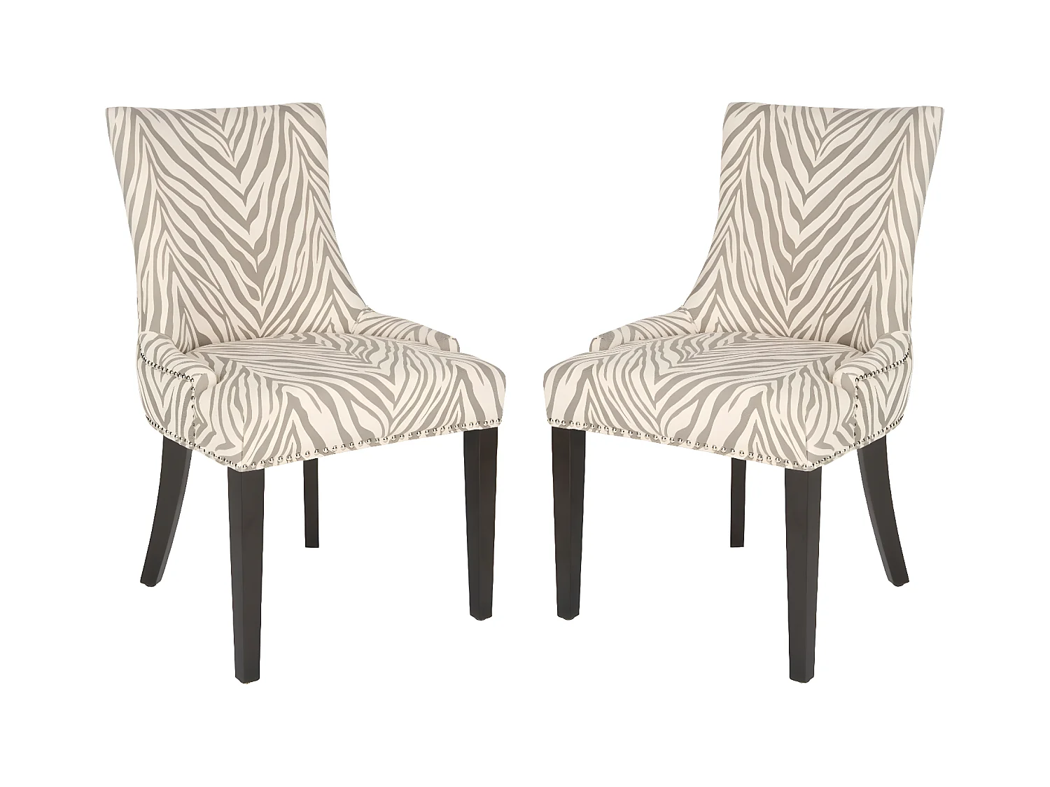 Lot de 2 chaise Gris zébré 63 X 56 X 92.45 cm - Marcelina