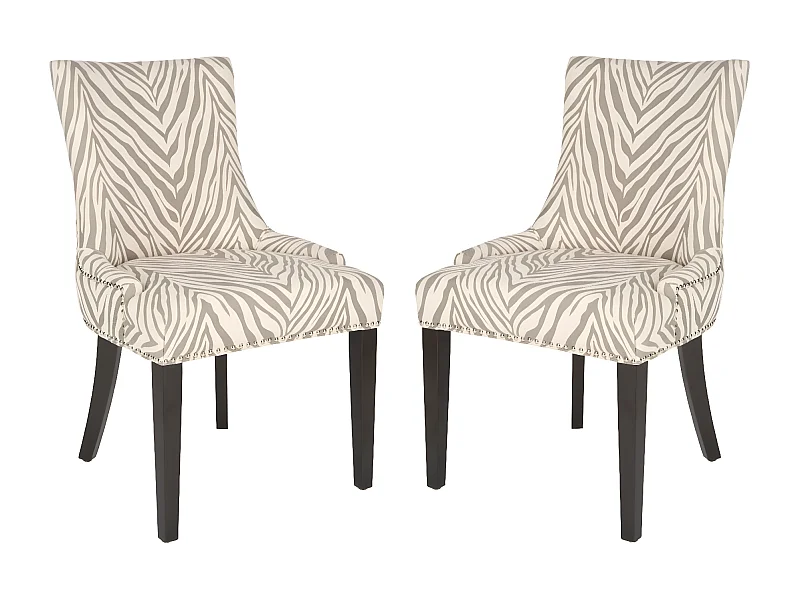 Lot de 2 chaise Gris zébré 63 X 56 X 92.45 cm - Marcelina