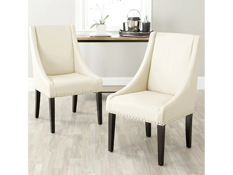 Lot de 2 chaise Crème et cuir 59 X 65 X 98.04 cm - Luann