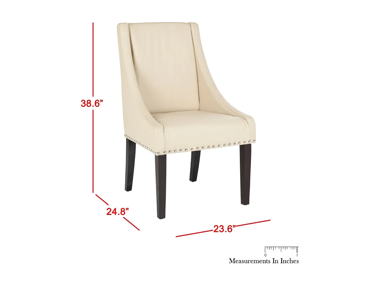 Lot de 2 chaise Crème et cuir 59 X 65 X 98.04 cm - Luann