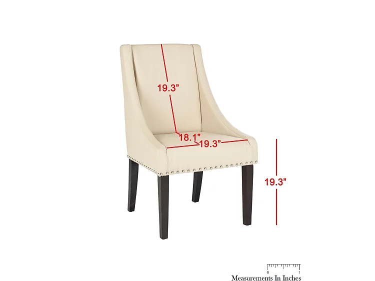 Lot de 2 chaise Crème et cuir 59 X 65 X 98.04 cm - Luann