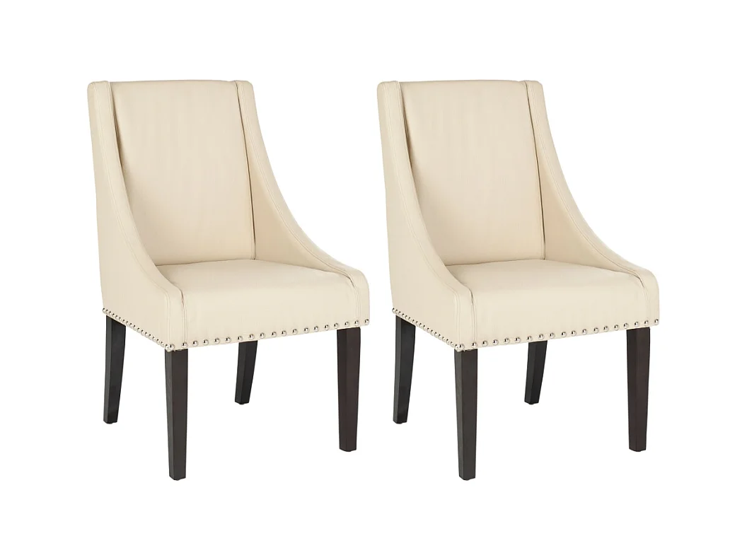 Lot de 2 chaise Crème et cuir 59 X 65 X 98.04 cm - Luann