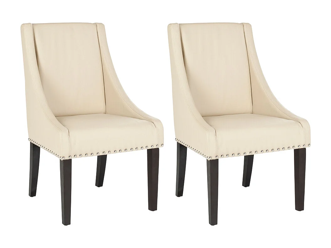 Lot de 2 chaise Crème et cuir 59 X 65 X 98.04 cm - Luann