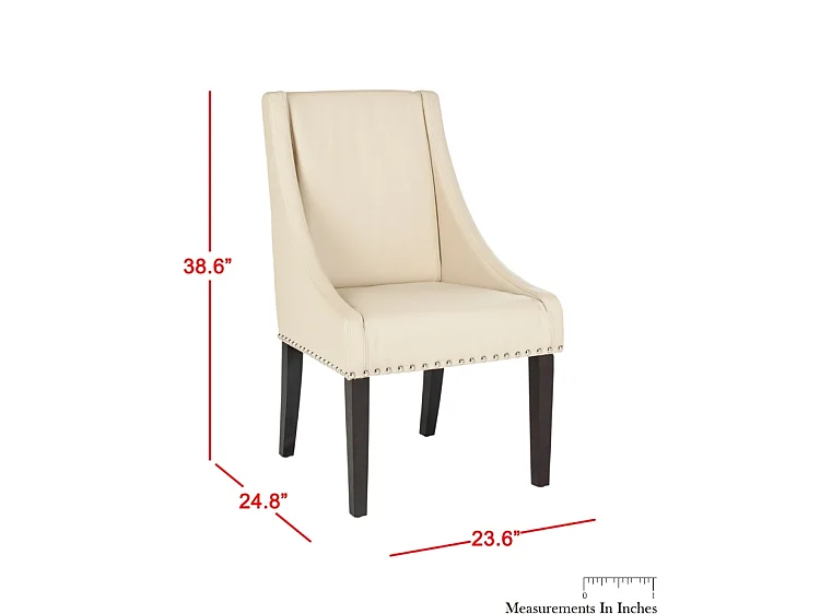 Lot de 2 chaise Crème et cuir 59 X 65 X 98.04 cm - Luann
