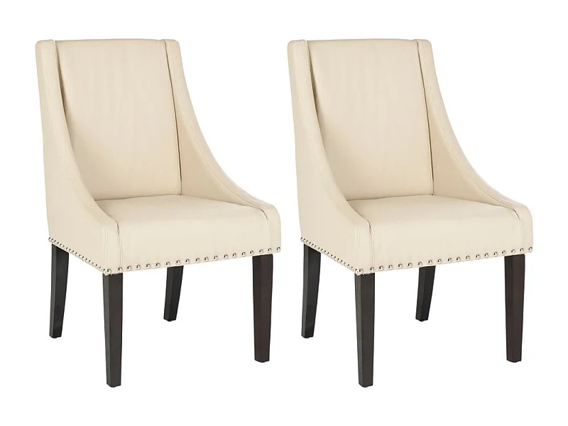 Lot de 2 chaise Crème et cuir 59 X 65 X 98.04 cm - Luann