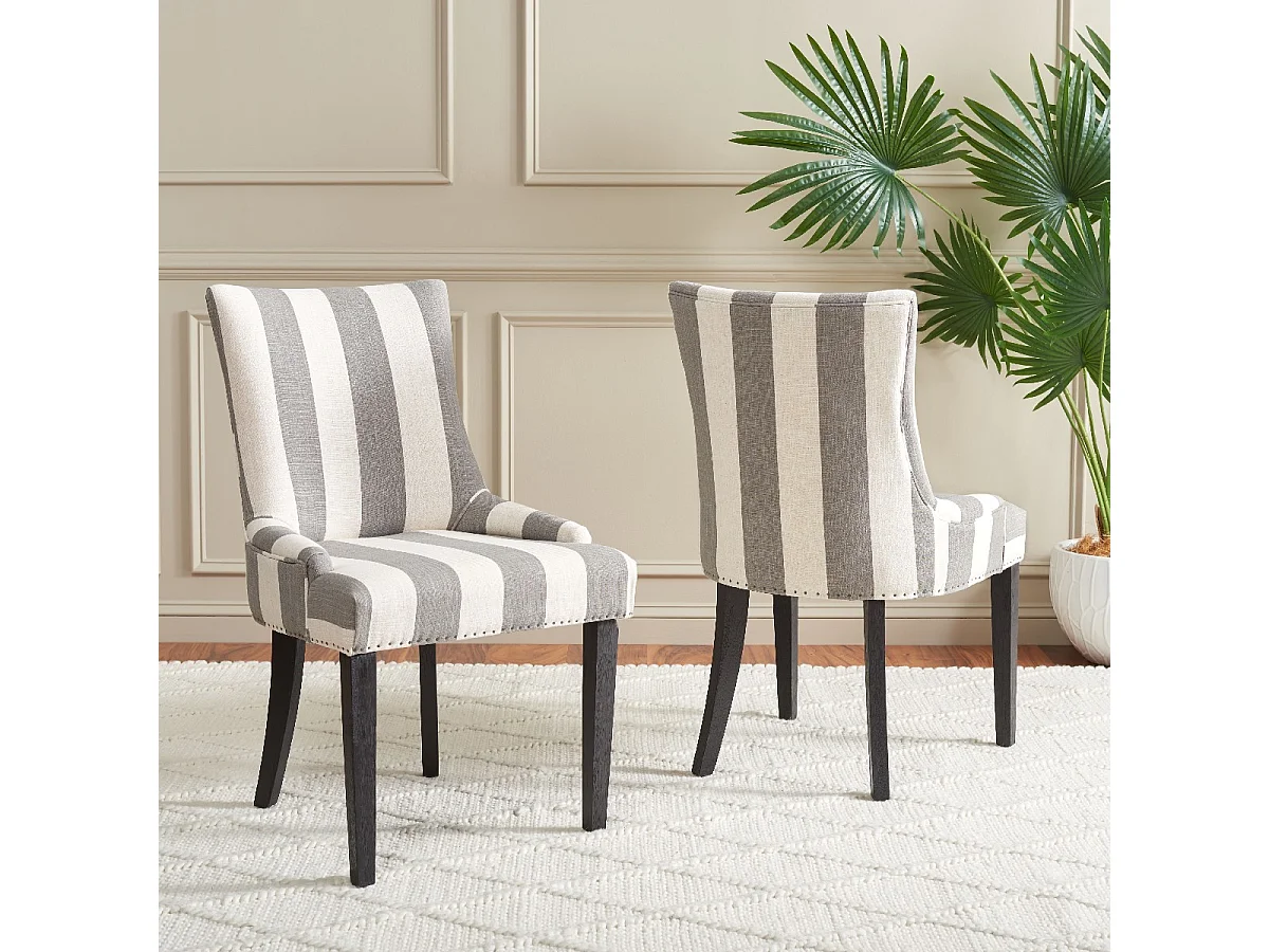 Lot de 2 chaise Gris et os 63 X 56 X 92.45 cm - Marcelina