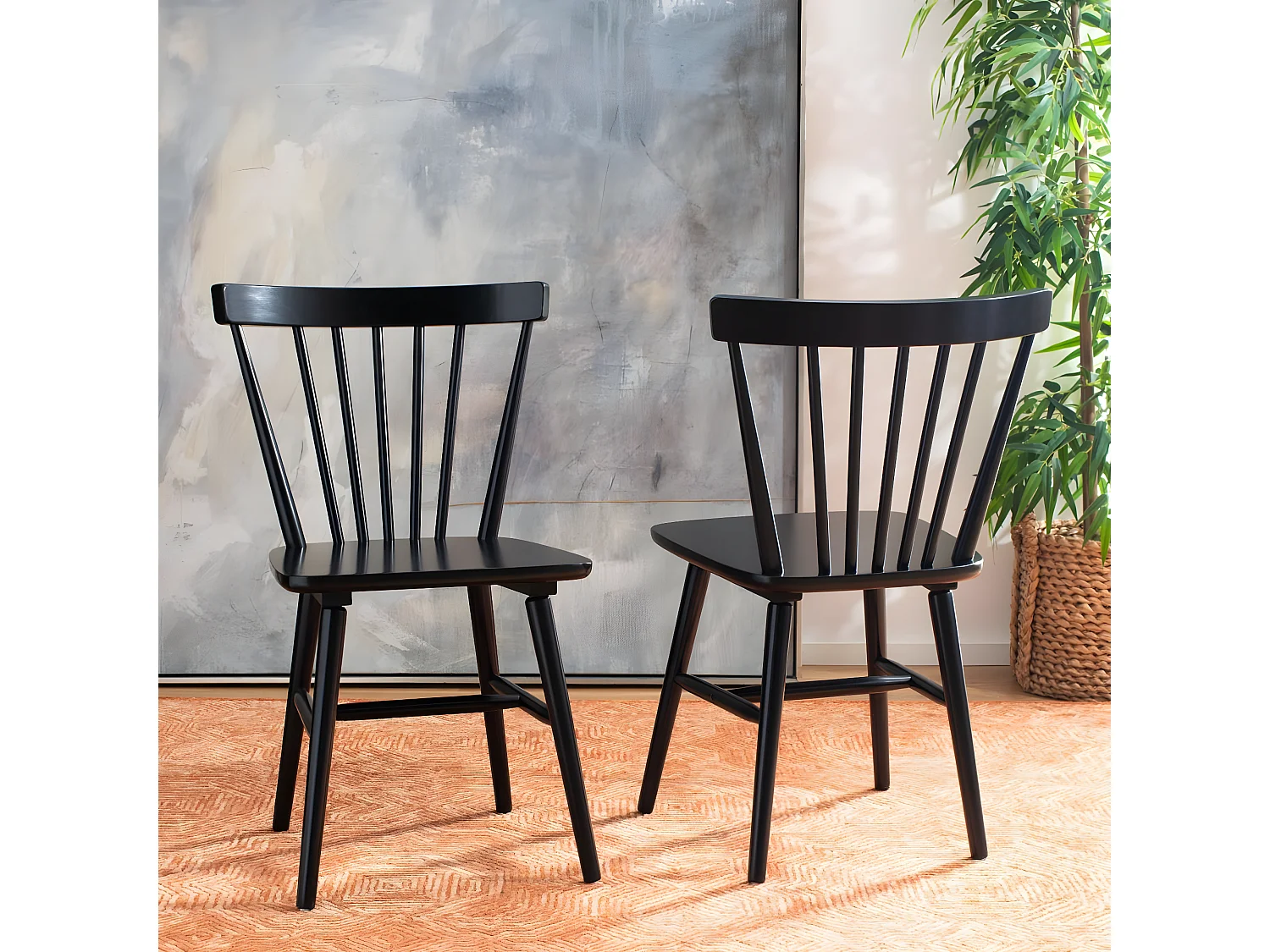 Lot de 2 Chaises de salle à manger Noir 50 x 50 x 85 cm - Winona