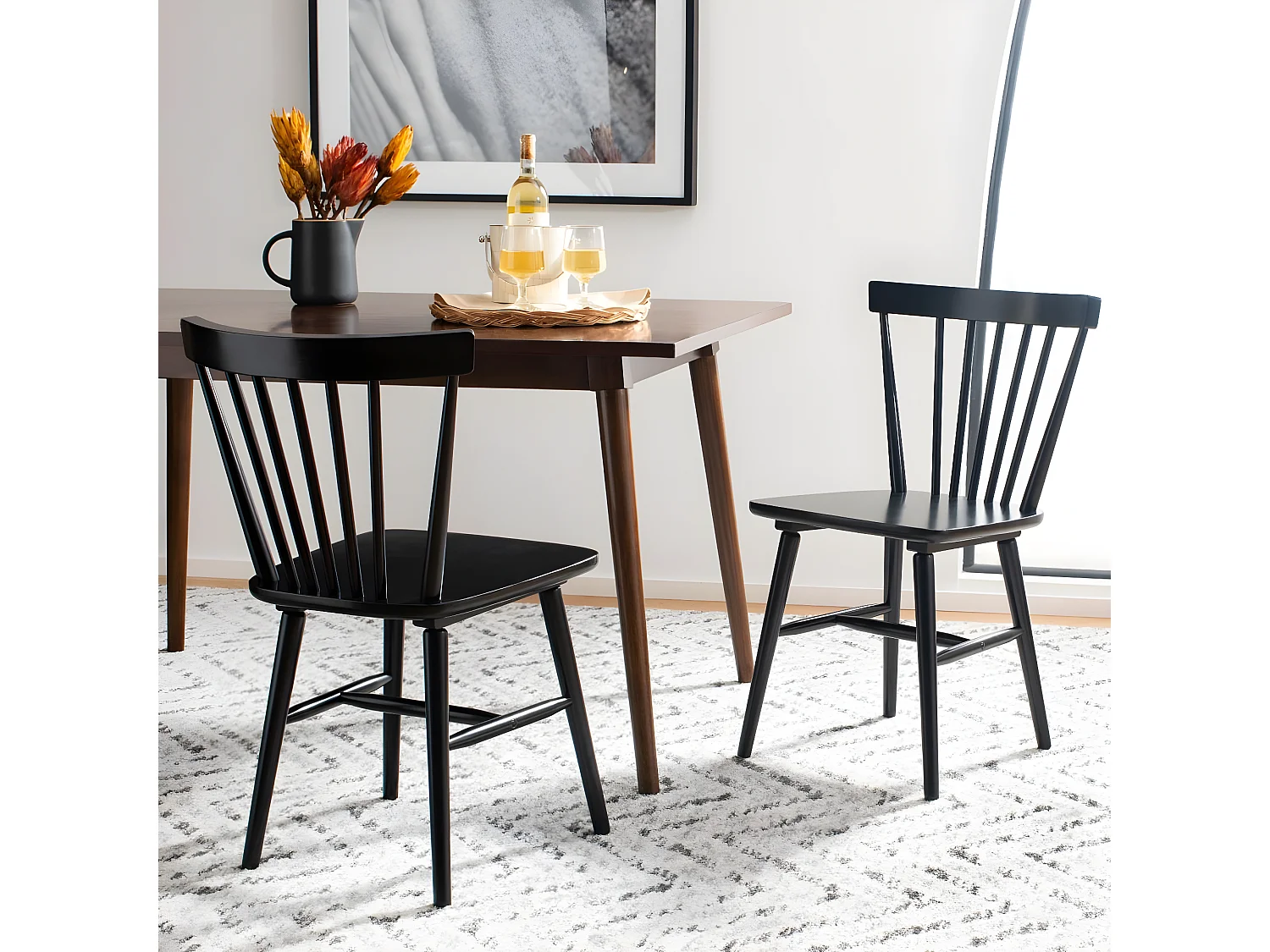 Lot de 2 Chaises de salle à manger Noir 50 x 50 x 85 cm - Winona