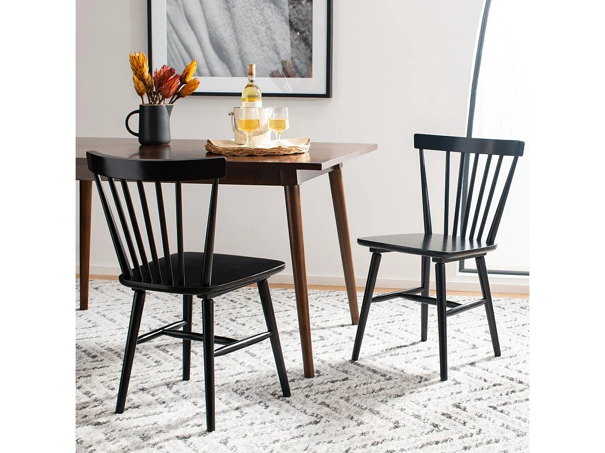 Lot de 2 Chaises de salle à manger Noir 50 x 50 x 85 cm - Winona