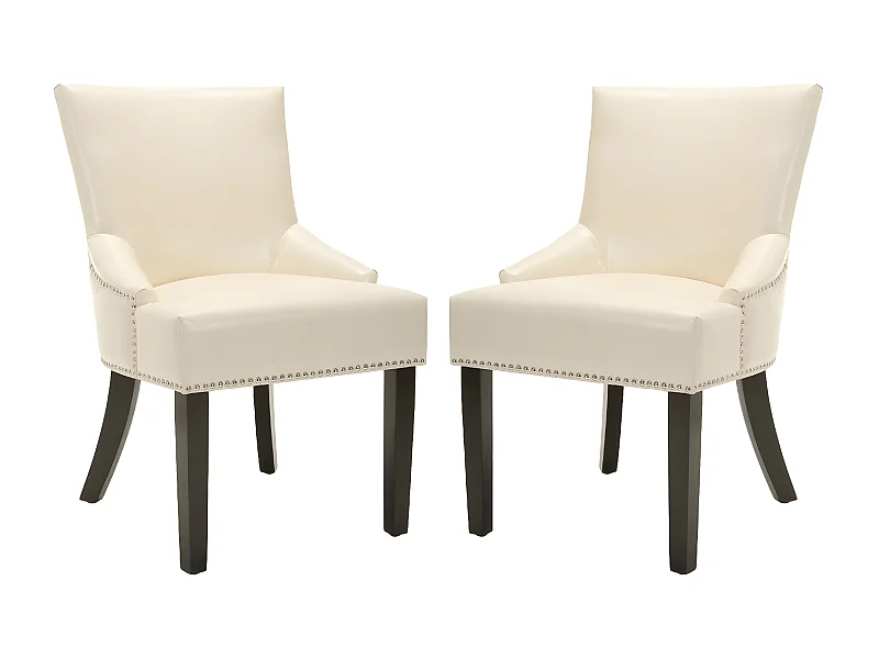 Lot de 2 chaise Crème et cuir 64 X 55 X 87.88 cm - Luanne